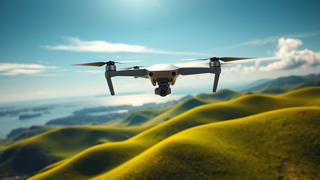 balanced daytime aerial photography