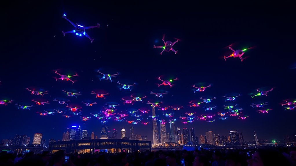 coordinated drone light displays