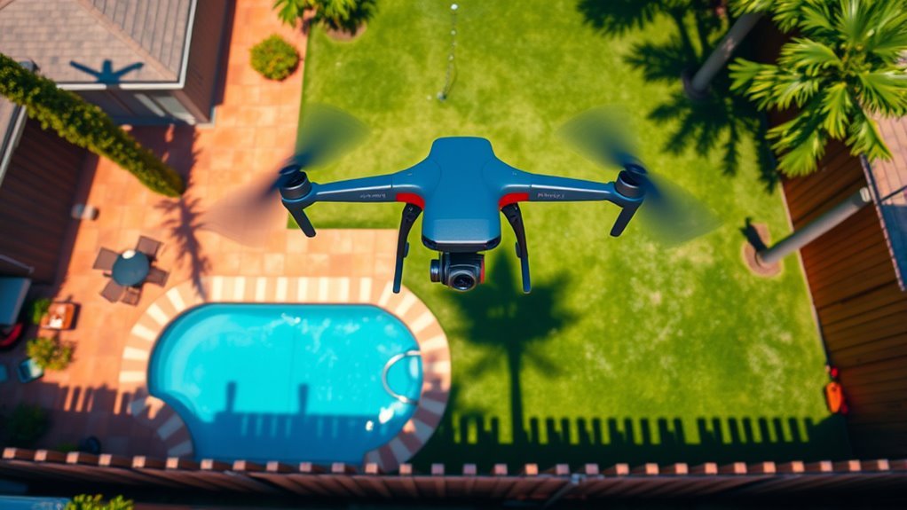 drone flight over property