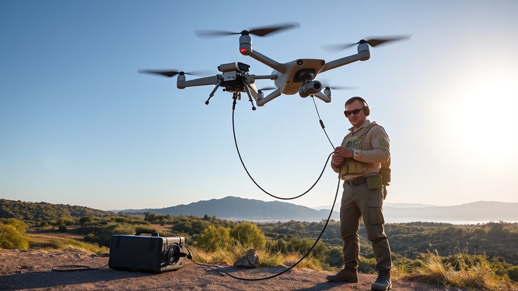 drone tethering for stability