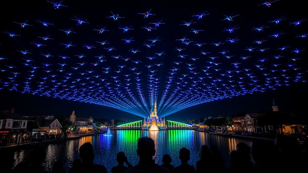 fifty drones create spectacle