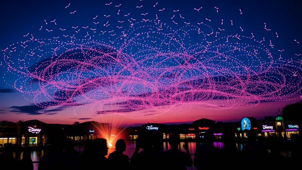 mesmerizing synchronized drone performance