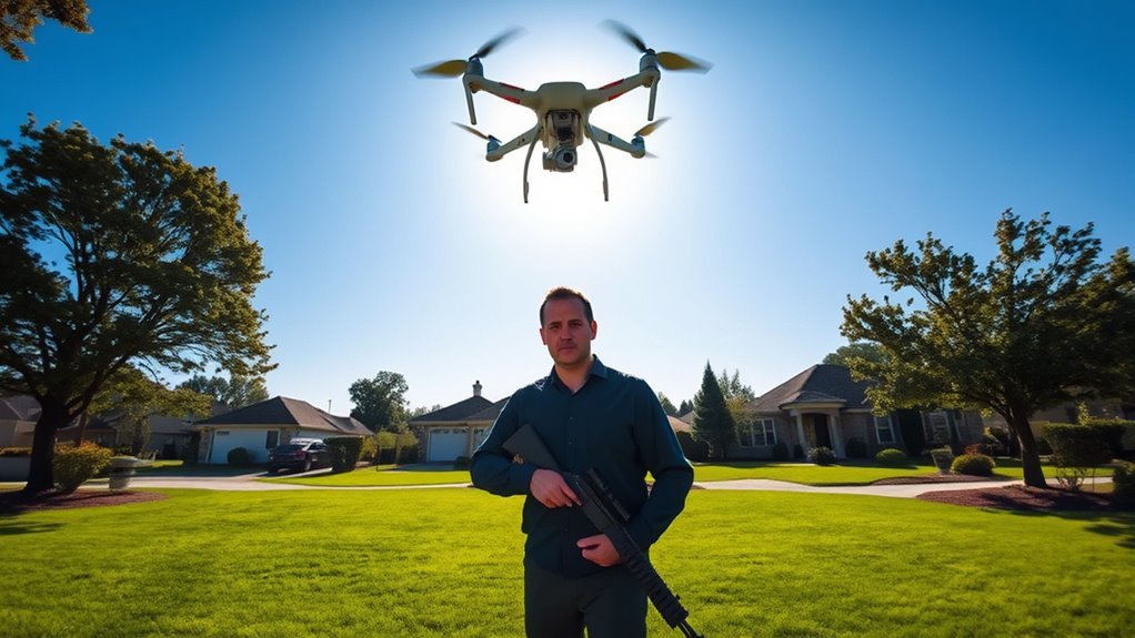 shooting drones on property
