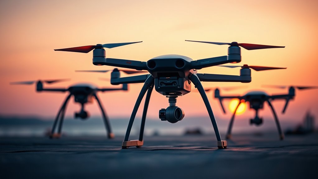 silent agile multi rotor drones