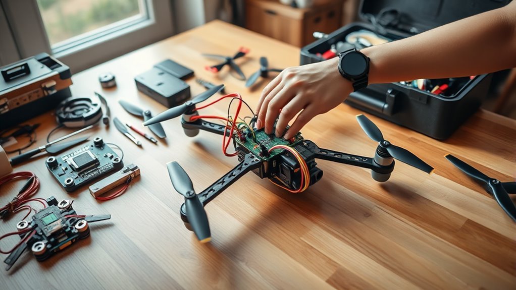 assemble drone frame carefully