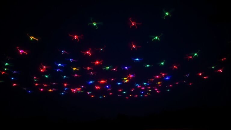 bright colorful aerial displays