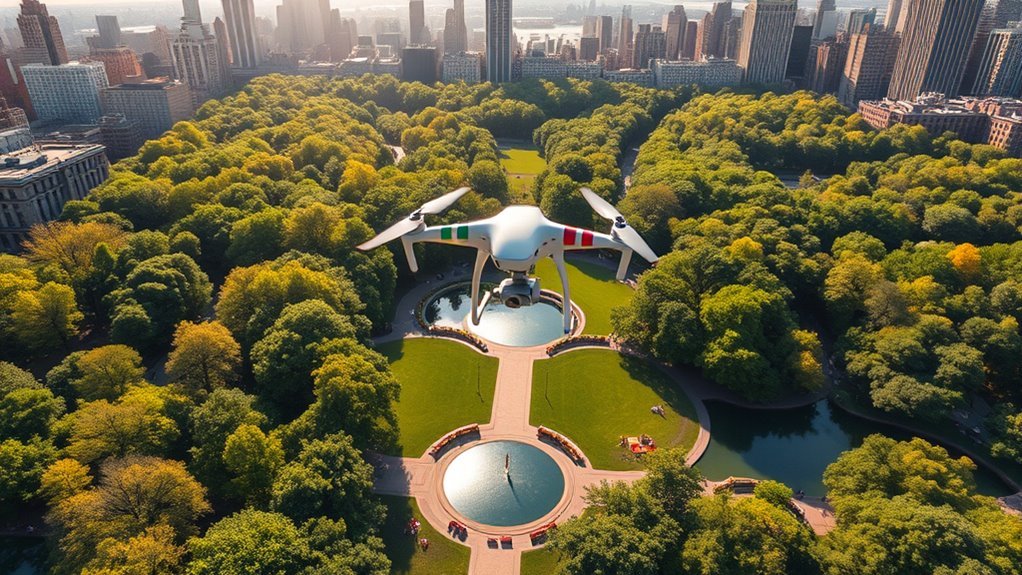 drone photography in central park