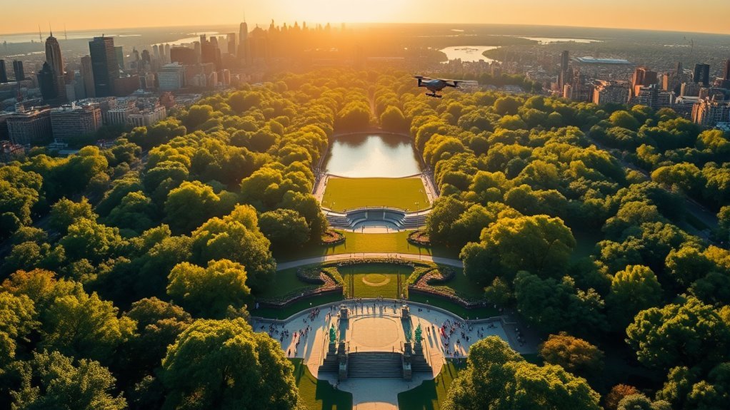 drone photography in central park