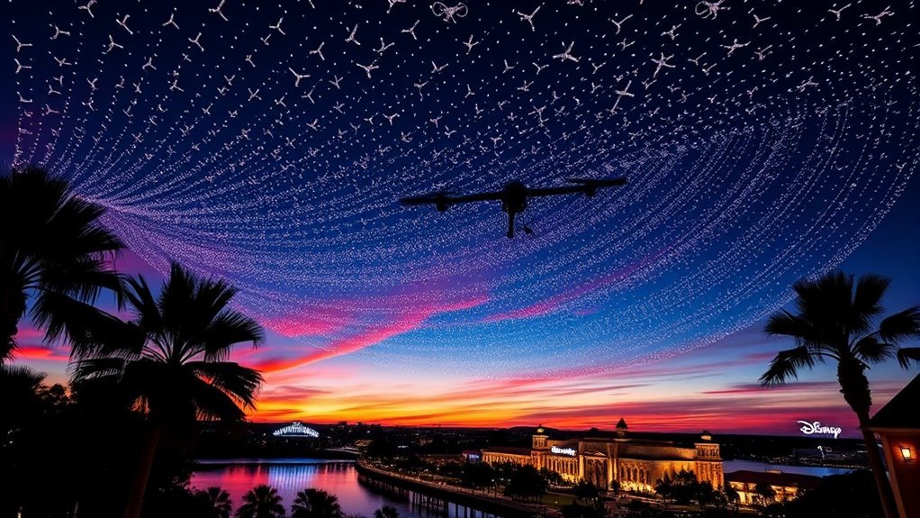 drones in disney springs show