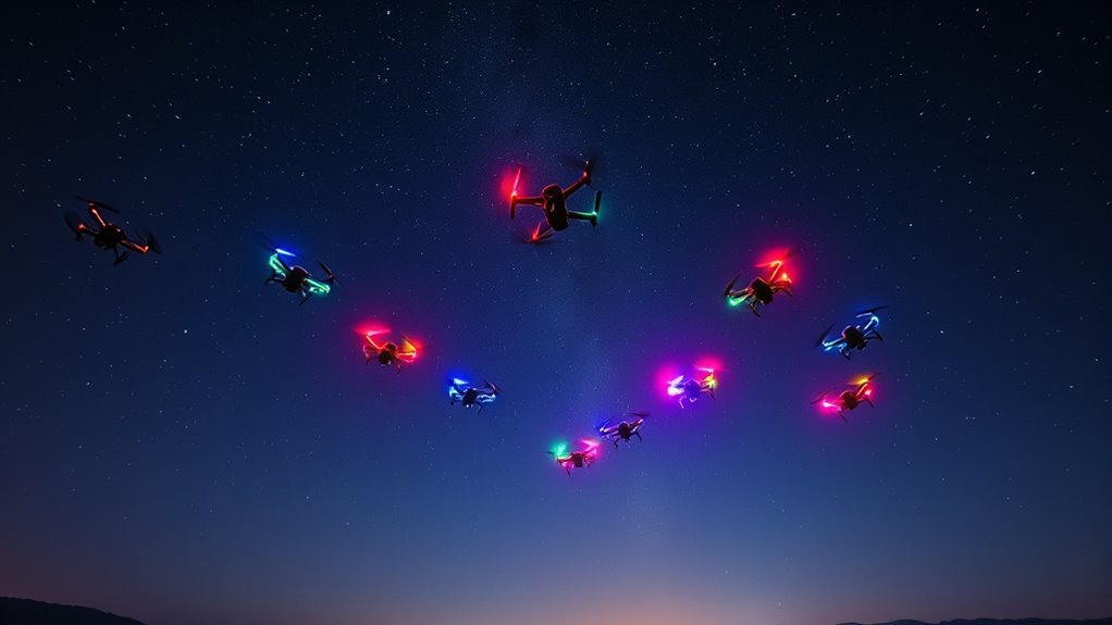 drones performing spectacular displays