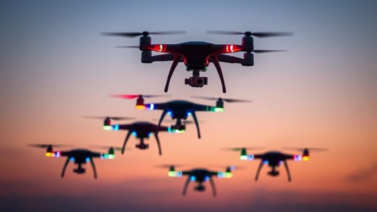 drones with colored lights