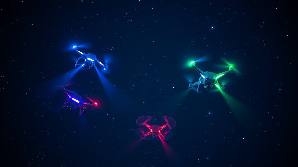 elegant aerial light spectacle