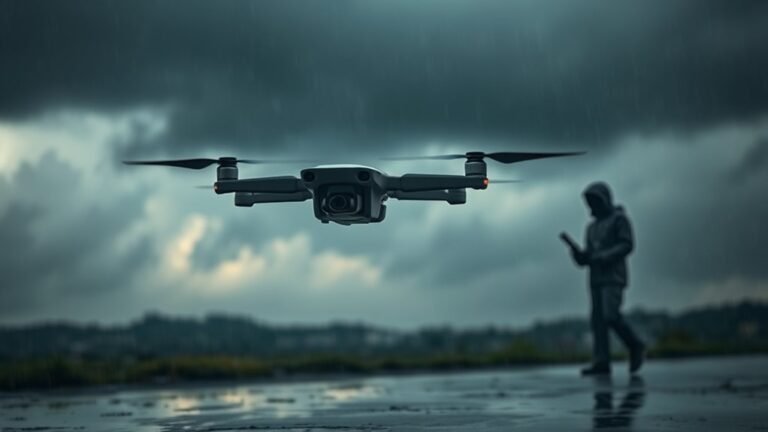 flying drones in rain