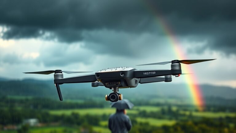 flying drones in rain