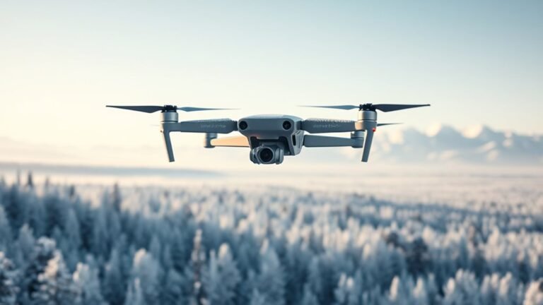 flying drones in snow