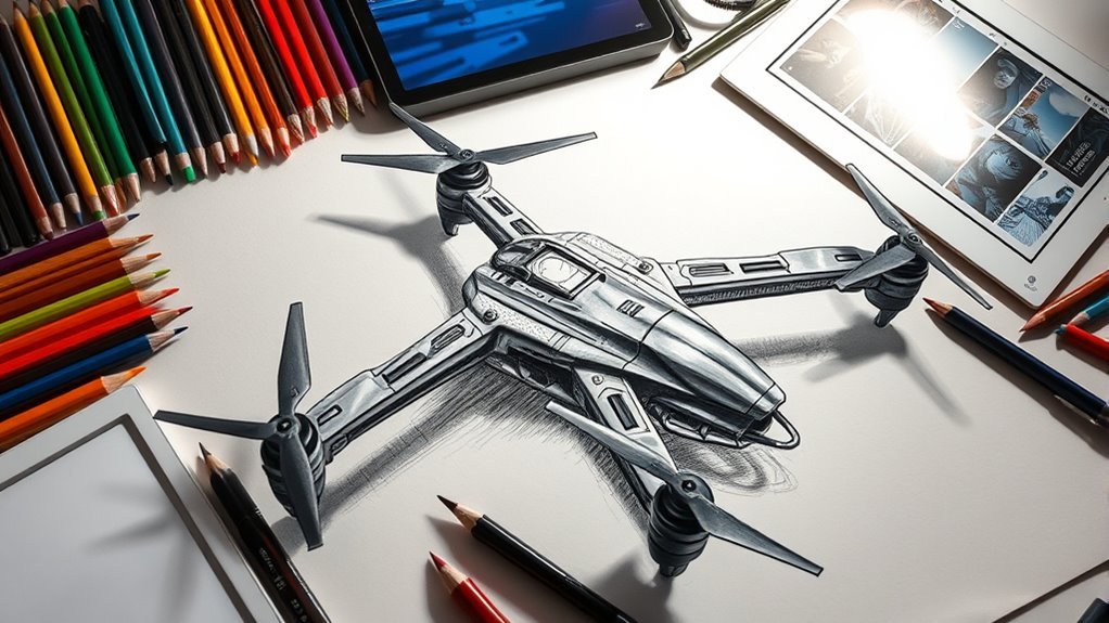 gather drawing supplies creatively
