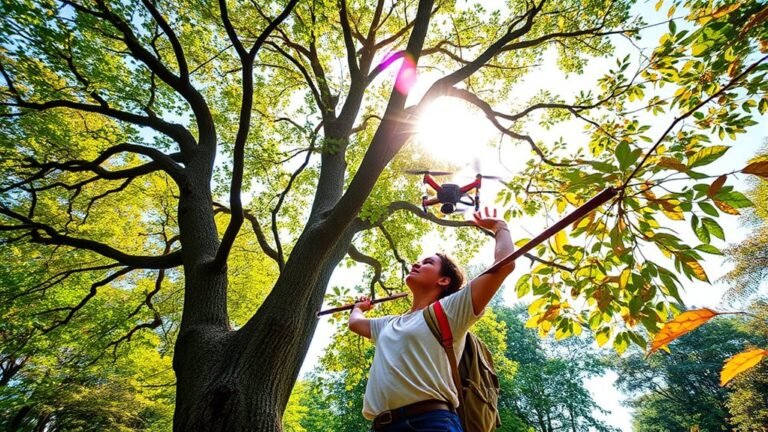 retrieve drone from tree