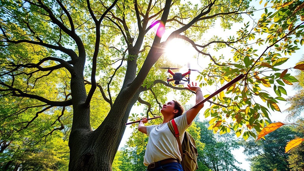 retrieve drone from tree