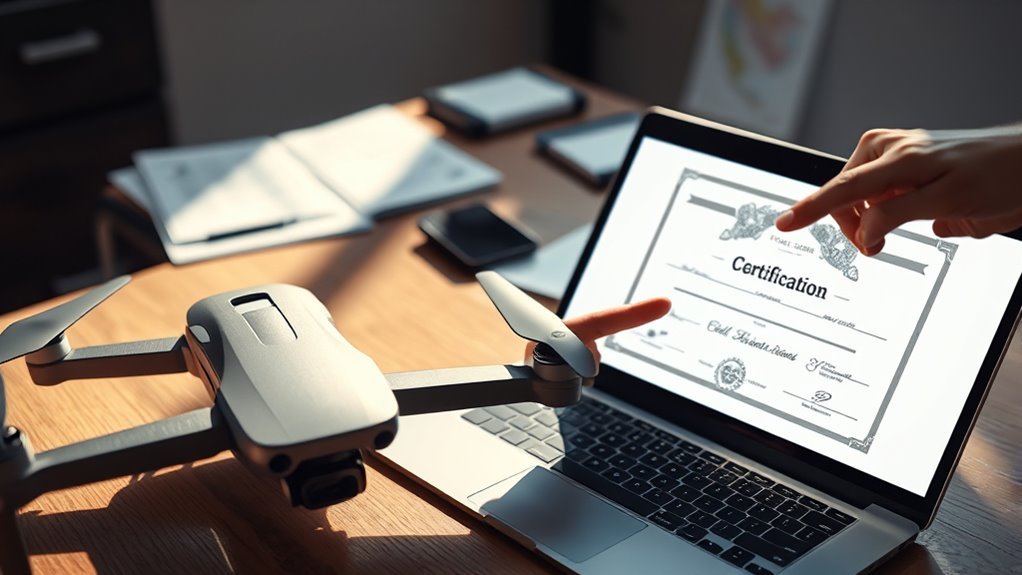 review drone certificate details