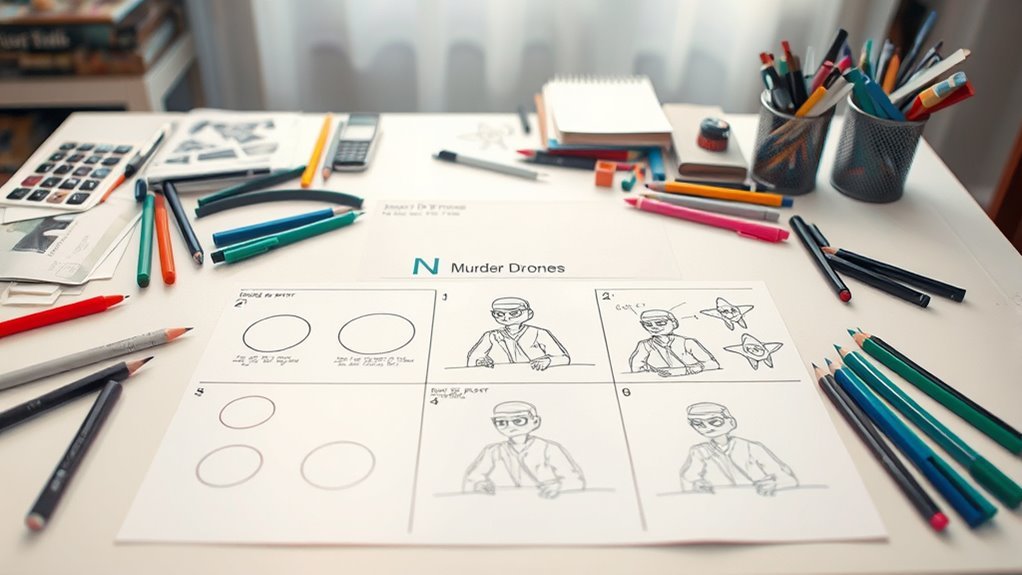 sketch basic shapes first