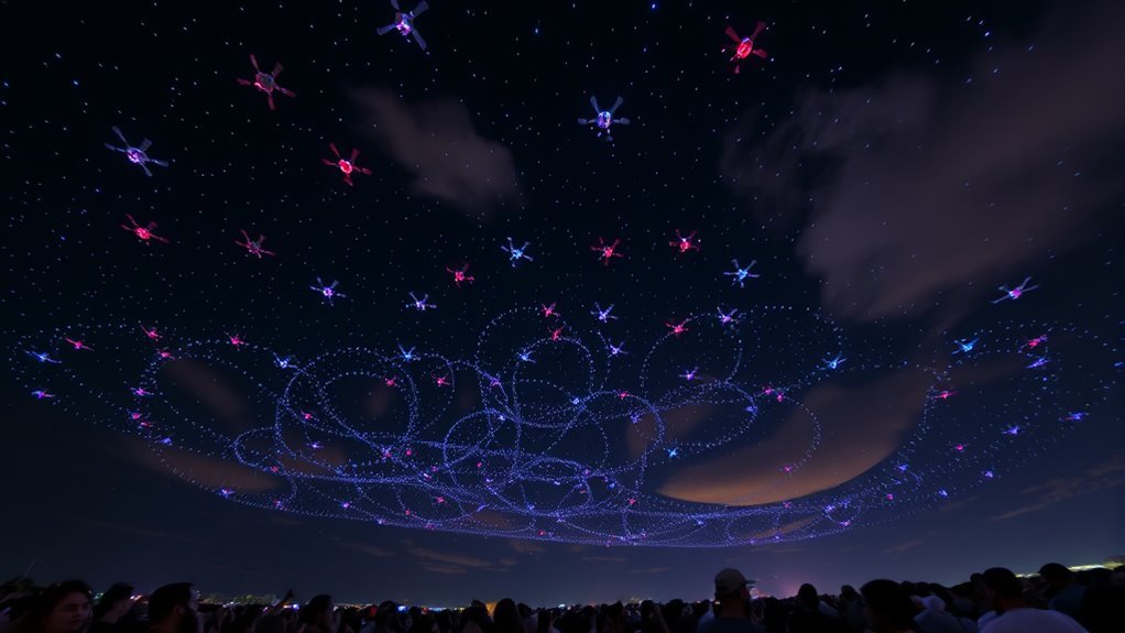 synchronized drone light performances