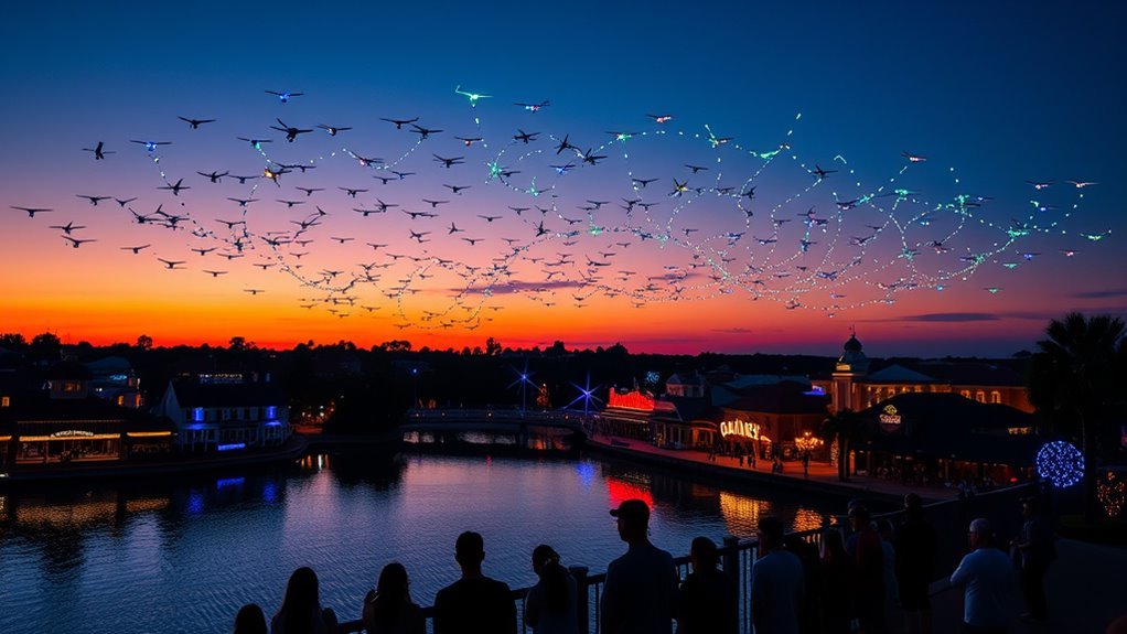 synchronized drone light show