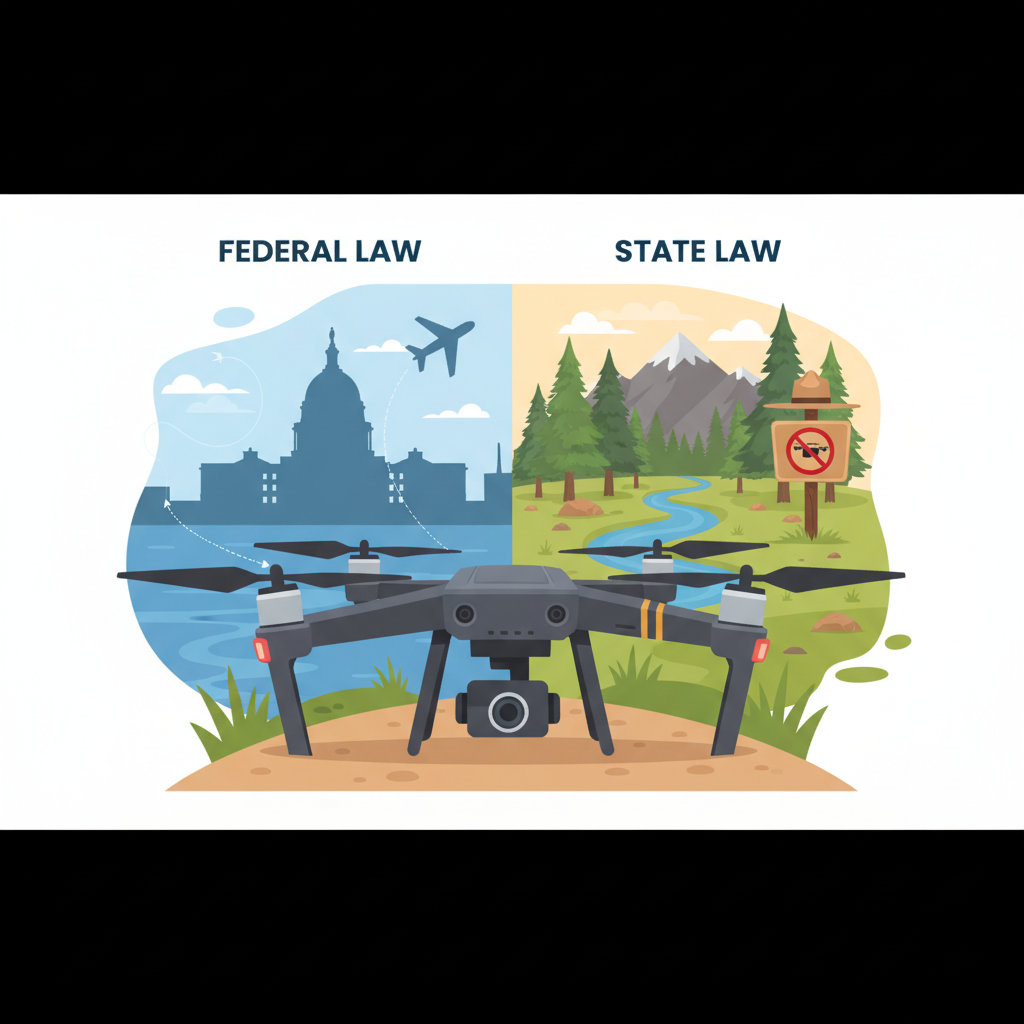 Federal and State Law Considerations - can you fly a drone in a state park