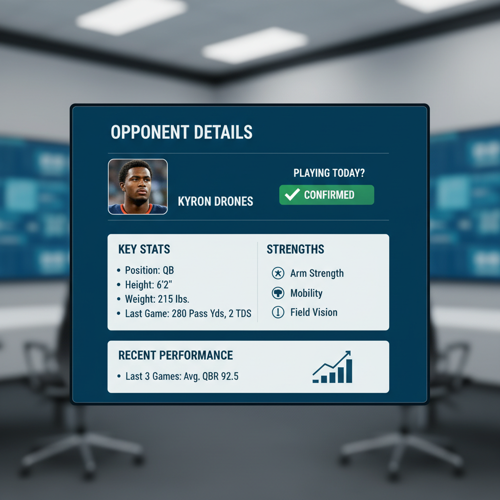 Opponent Details Opponent Details - is kyron drones playing today