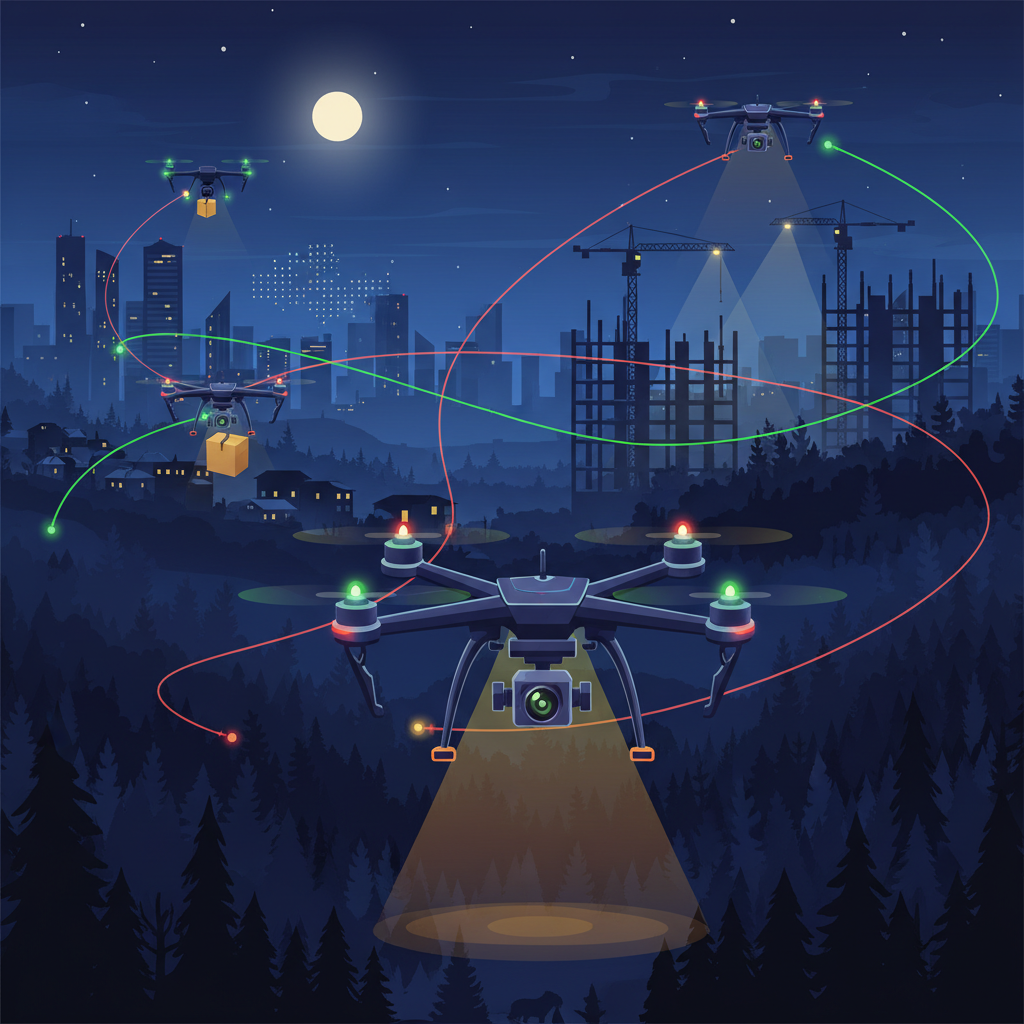 Uses of Night-Flying Drones - what are the drones flying at night