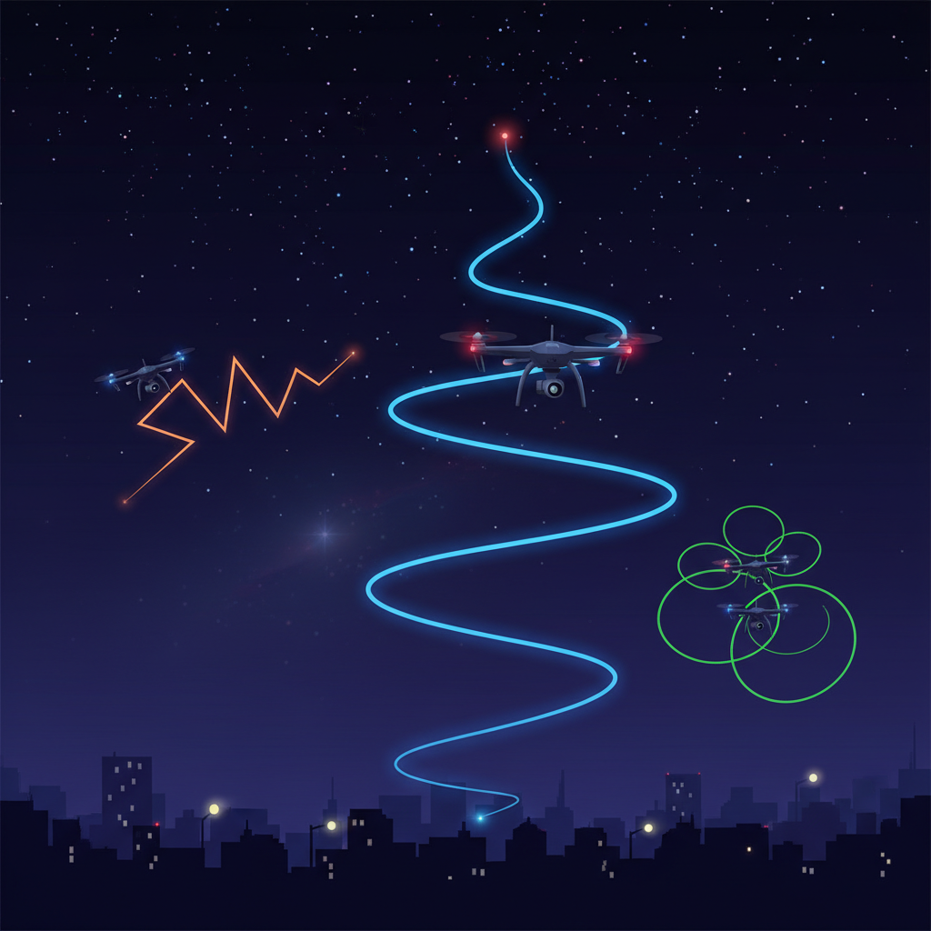 Movement Patterns of Drones - what does a drone look like in the night sky