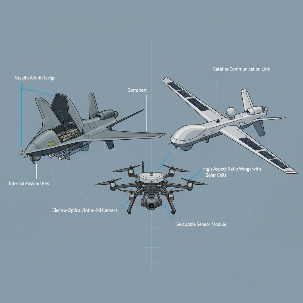 Design Features of Military Drones - what does military drones look like