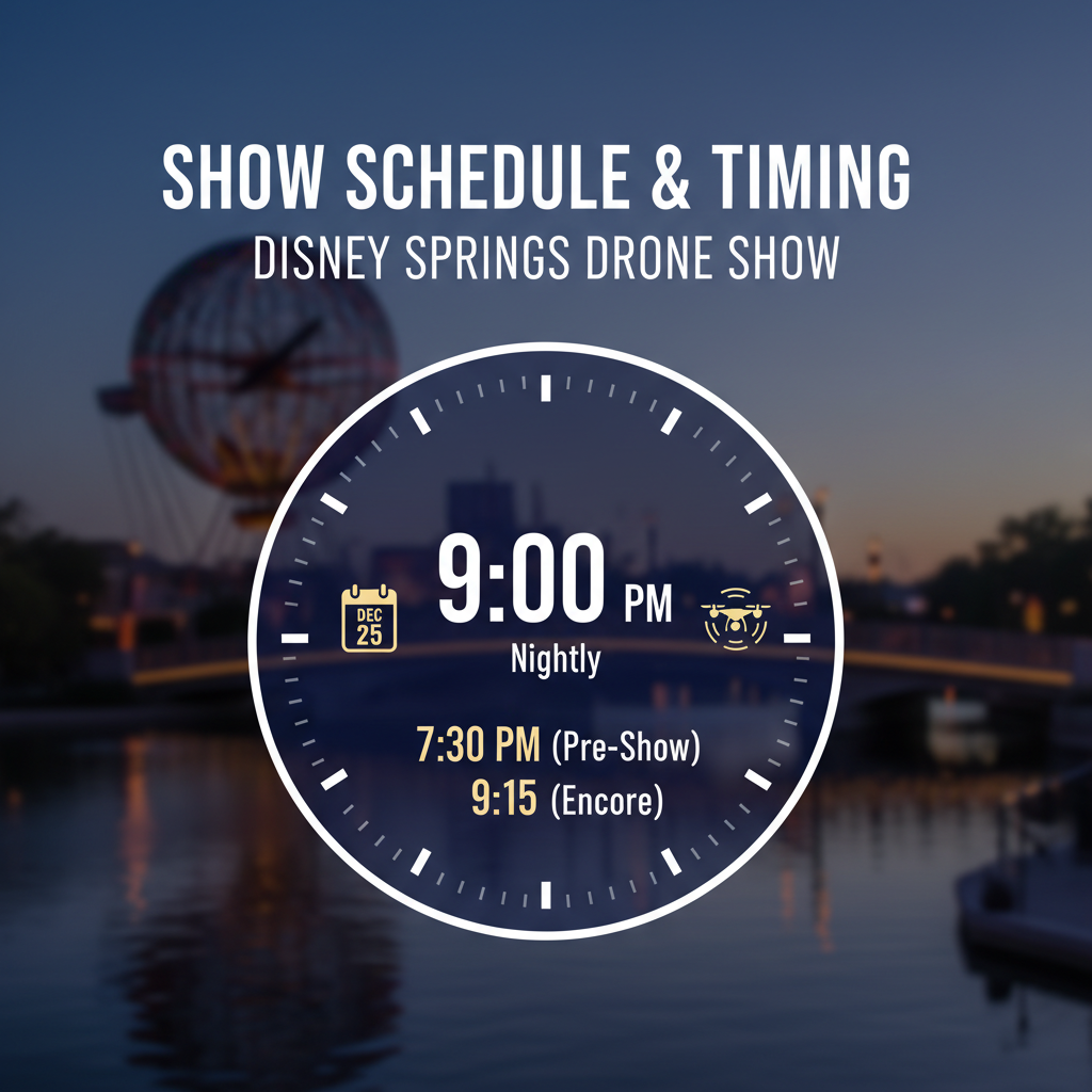 Show Schedule and Timing - what time is the disney springs drone show